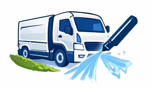 Service vans and work trucks washing